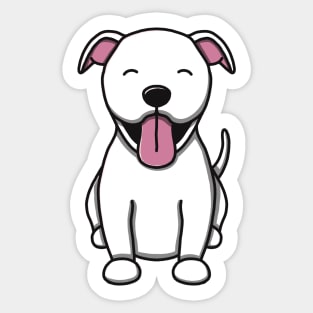 Cute White Pitbull Sticker